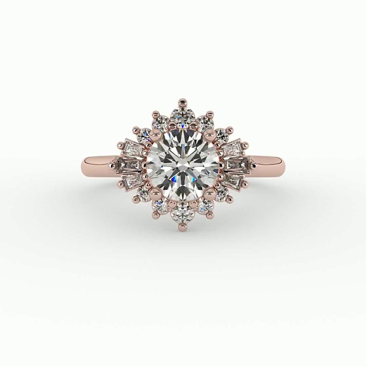360 degree view of Jayla Ballerina Halo Engagement Ring