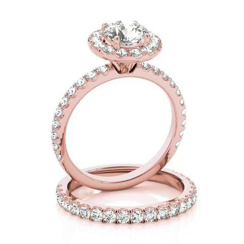 360 degree view of Sage Halo Engagement Ring