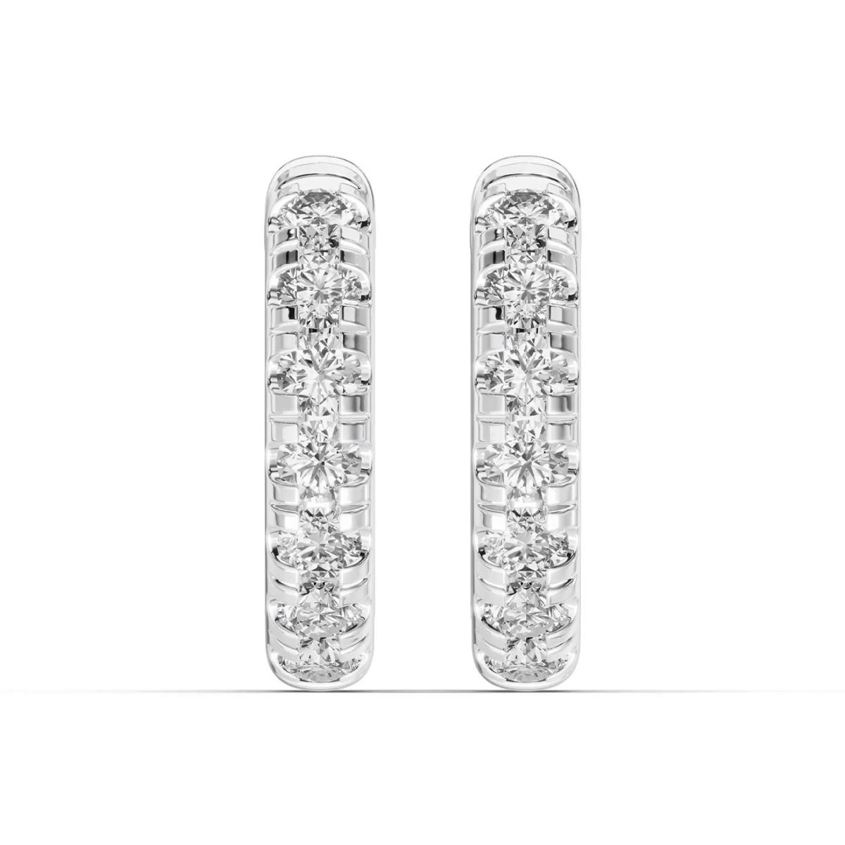 360 degree view of Diamond Hoop Earrings (12mm)