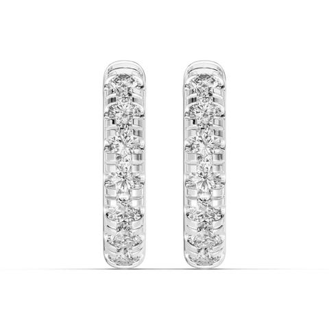 360 degree view of Diamond Hoop Earrings (12mm)