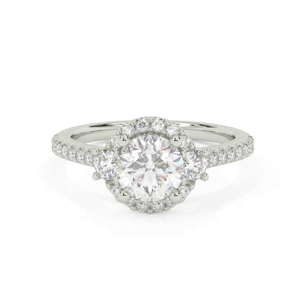 360 degree view of Gisele Diamond Halo Engagement Ring