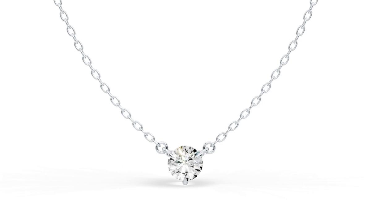 360 degree view of 3-Prong Lab Diamond Solitaire Necklace (1/2 ct.)