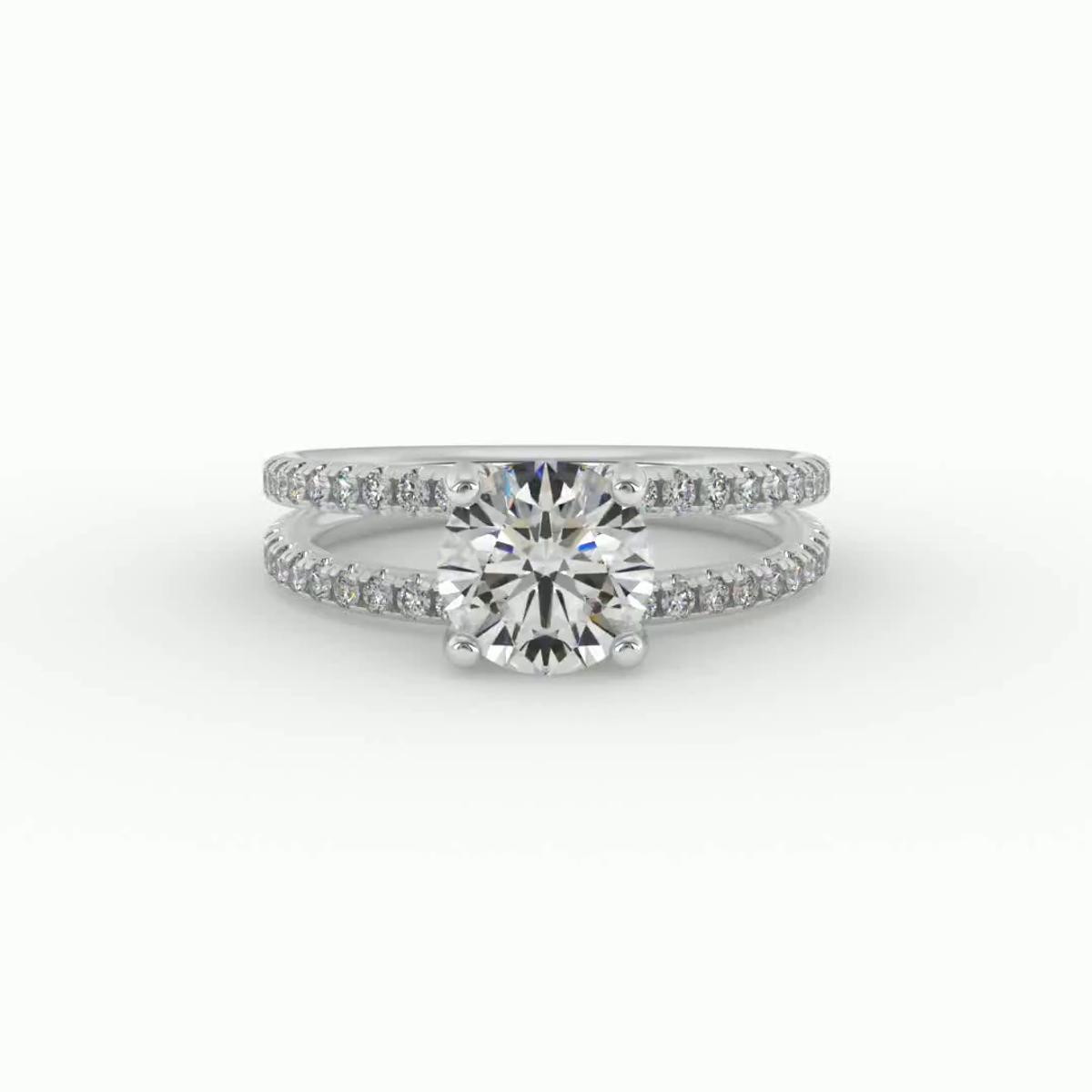 360 degree view of Naomi Split Shank Pave Engagement Ring