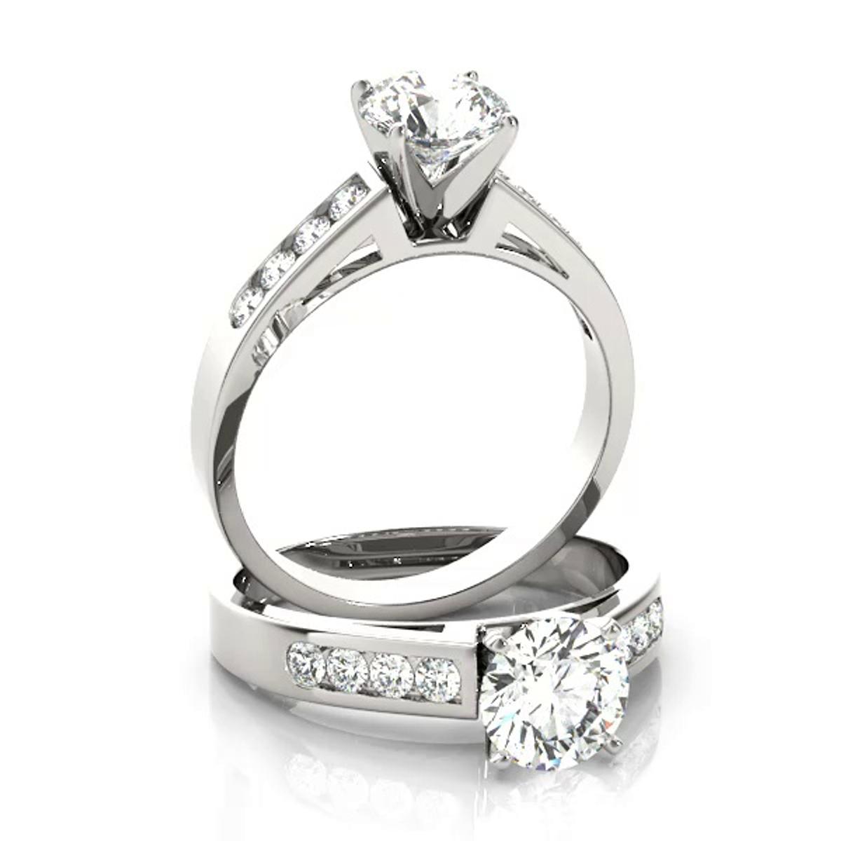 360 degree view of Mauve Channel Diamond Engagement Ring