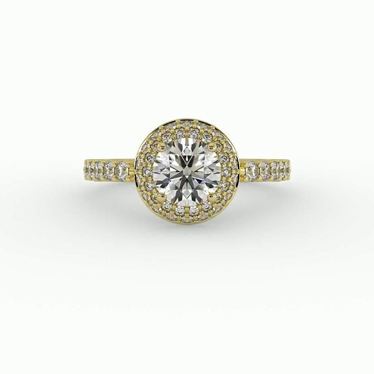 360 degree view of Leia Double Halo Engagement Ring