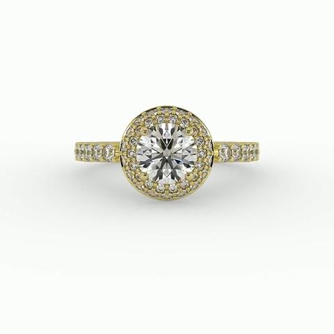 360 degree view of Leia Double Halo Engagement Ring