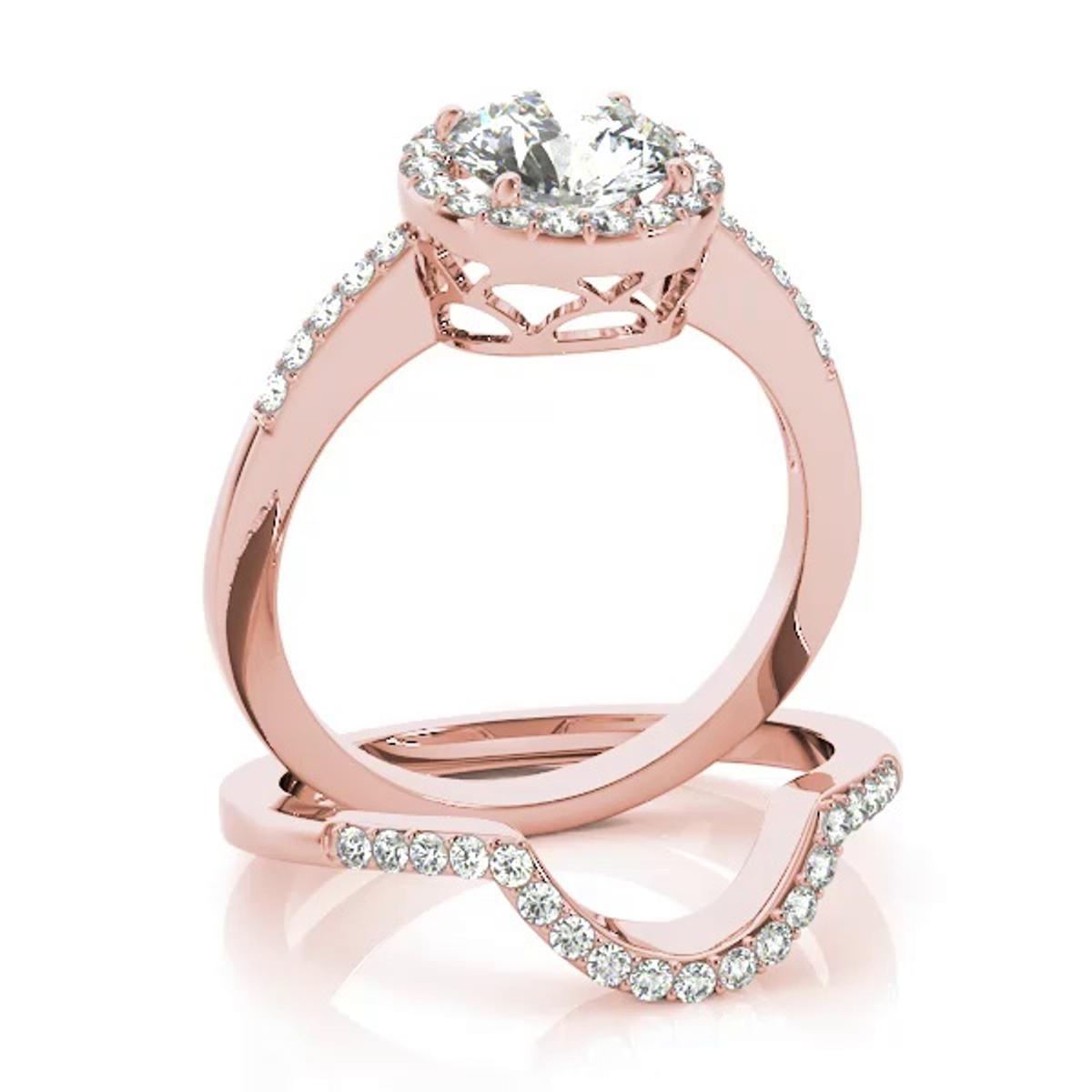 360 degree view of Lillee Halo Engagement Ring