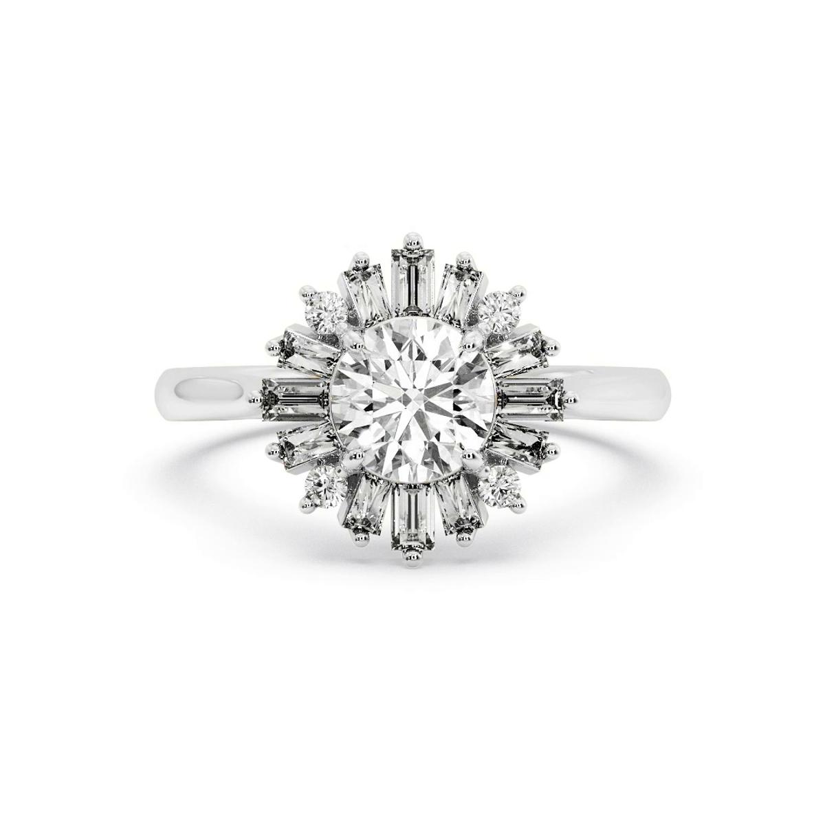 360 degree view of Orion Ballerina Halo Engagement Ring