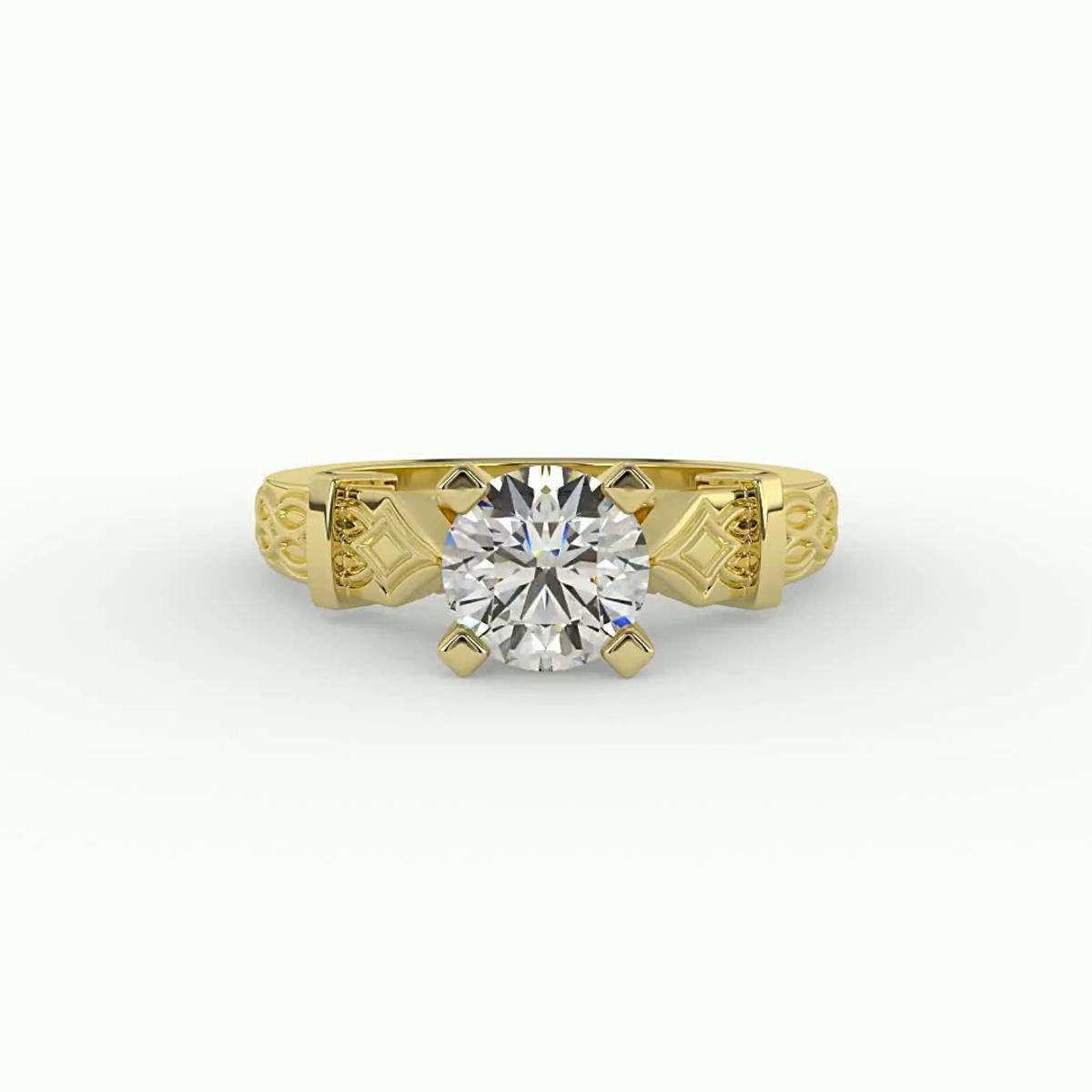 360 degree view of Anastasia Art Deco Solitaire Engagement Ring