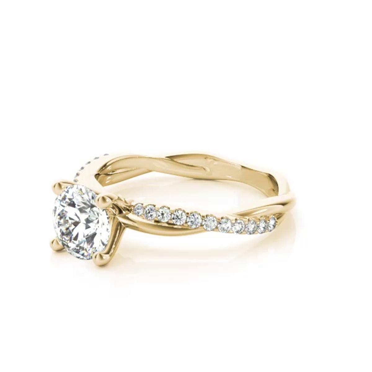 360 degree view of Brooklyn 4 Prong Diamond Twist Engagement Ring