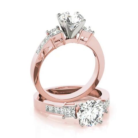 360 degree view of Angel Three Stone Engagement Ring