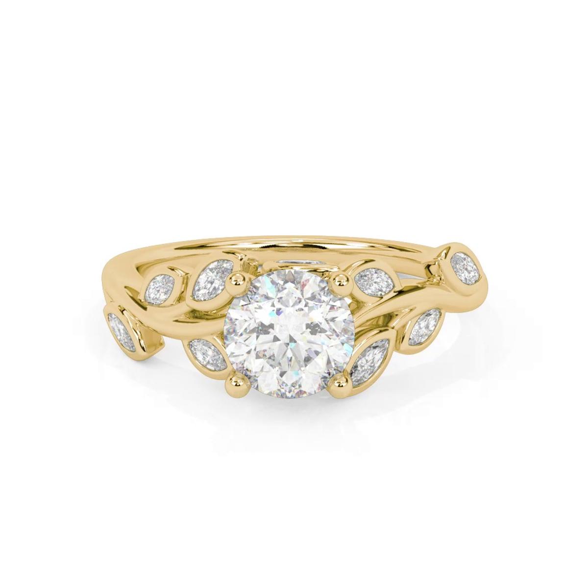 360 degree view of Marisa Floral Marquise Diamond Engagement Ring