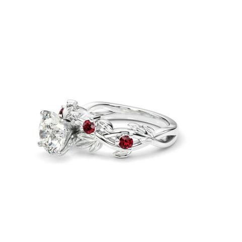 360 degree view of Flamenco Lab Ruby Twisted Vine & Leaf Engagement Ring
