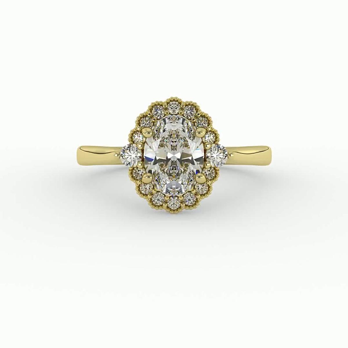 360 degree view of Blair Halo Engagement Ring