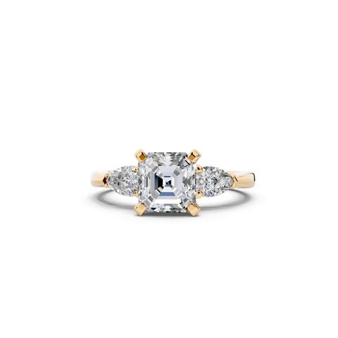 360 degree view of Madison Three-Stone Lab Pear Engagement Ring