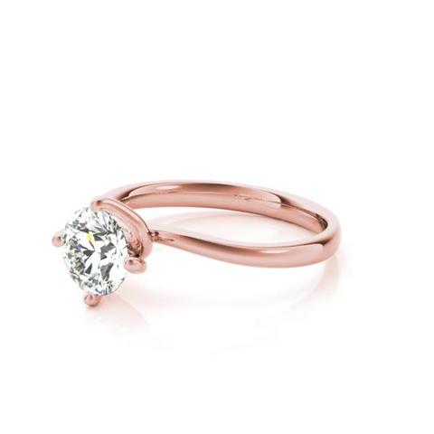 Dakota Solitaire Bypass Engagement Ring 14K Rose Gold