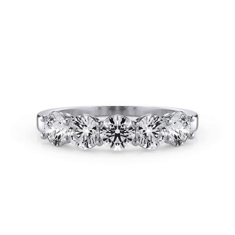 Classic Five-Stone Round Lab Diamond Band (1.00ct. tw.) - 14K White Gold