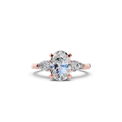 360 degree view of Madison Three-Stone Lab Pear Engagement Ring