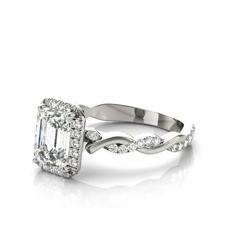 360 degree view of Nola Halo Engagement Ring