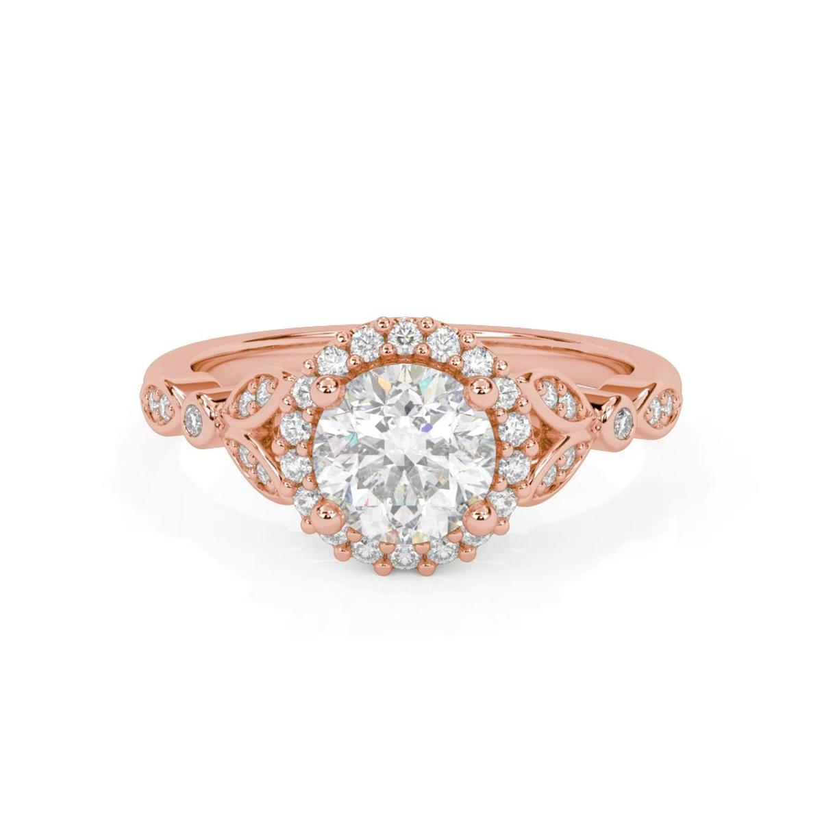 360 degree view of Dolly Halo Engagement Ring
