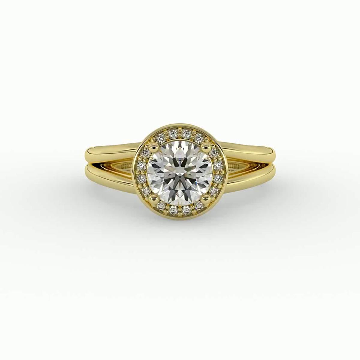 360 degree view of Miriam Halo Engagement Ring