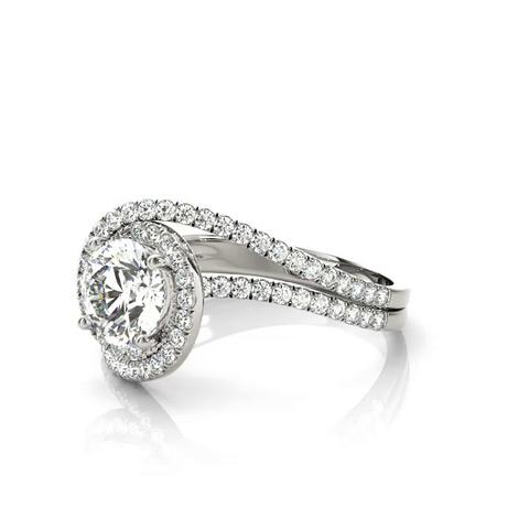 360 degree view of Everest Contemporary Halo Engagement Ring
