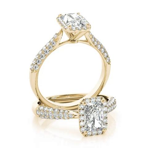 360 degree view of Constance Halo Engagement Ring