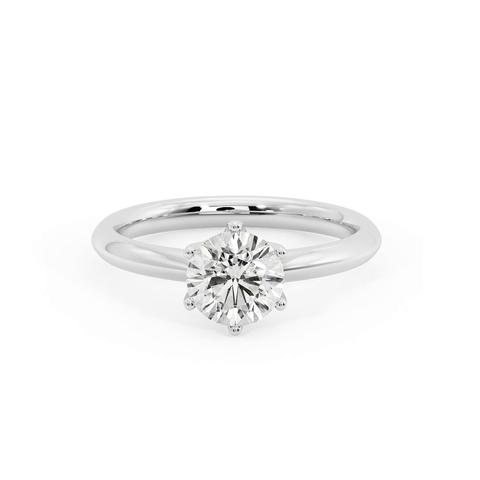 Olivia Knife Edge 6 Prong Solitaire Engagement Ring - 18K