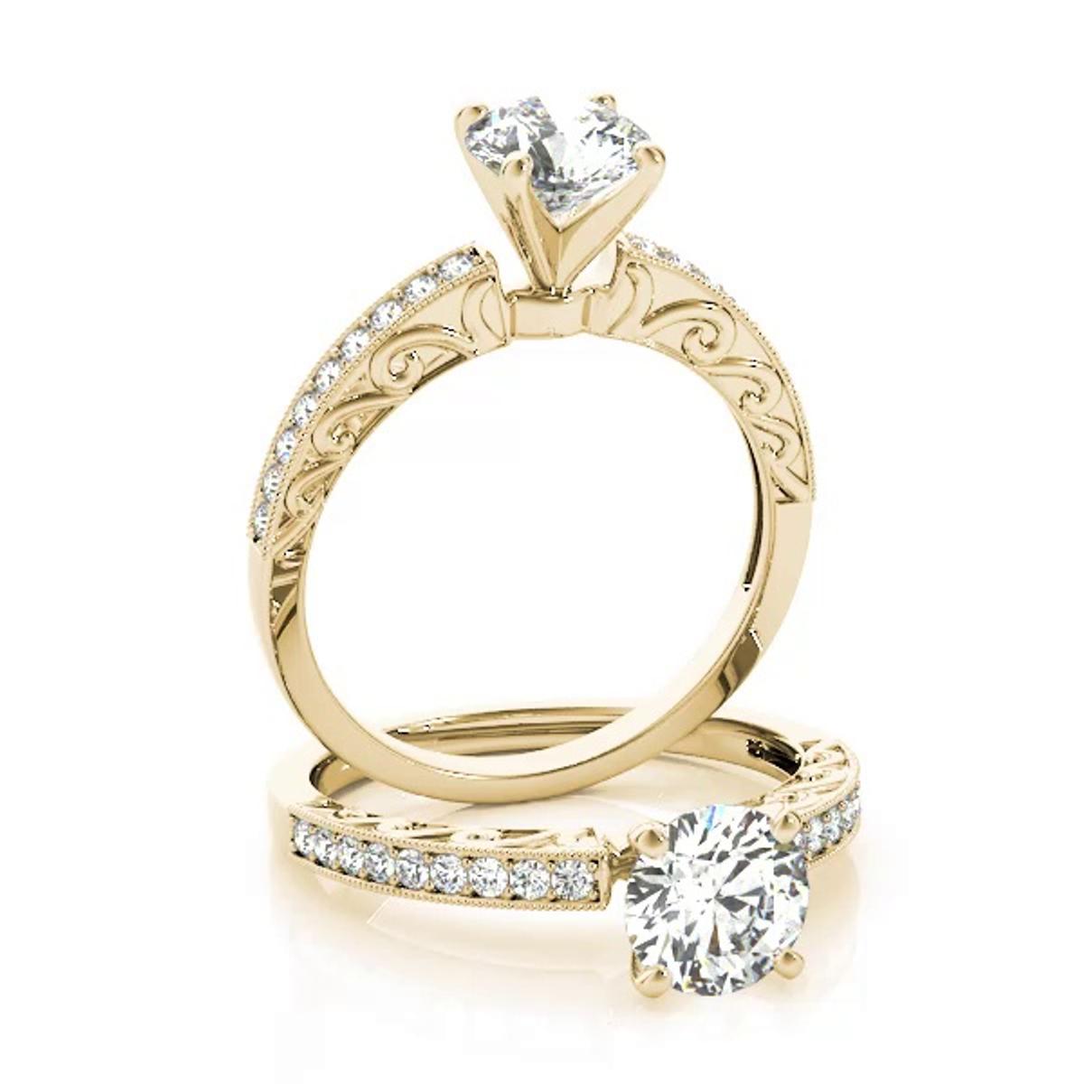 360 degree view of Sariah Vintage Inspired Channel Diamond Engagement Ring