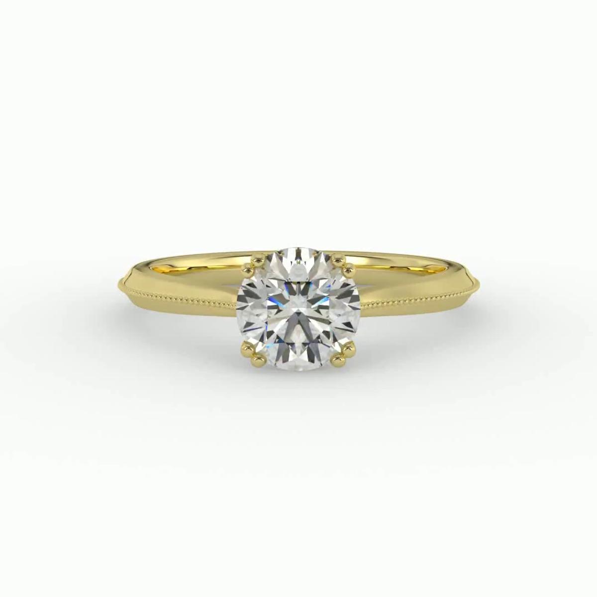 360 degree view of Ava 4 Prong Knife Edge Engagement Ring