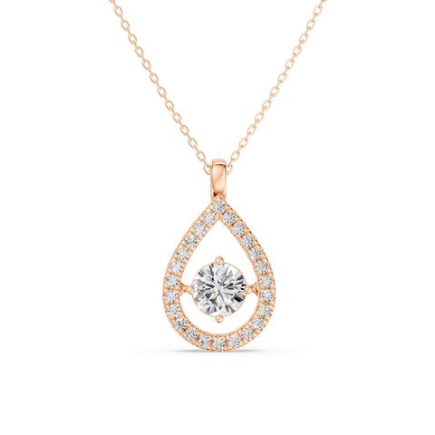 360 degree view of Evermotion Teardrop Halo Lab Diamond Pendant (1.30 ct. tw.)