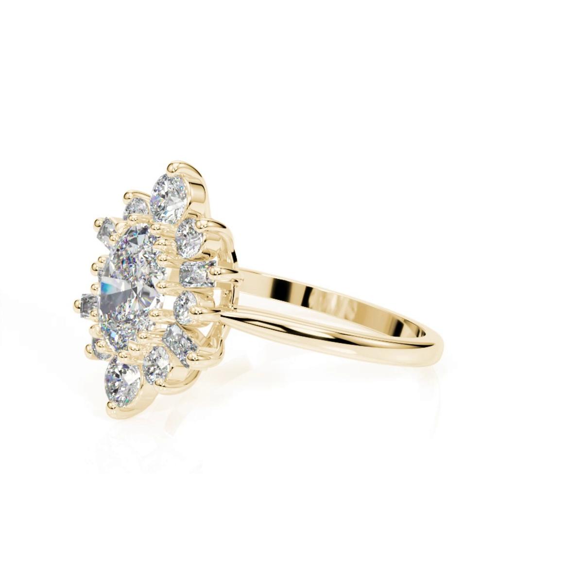 360 degree view of Sharpe Oval Halo Engagement Ring