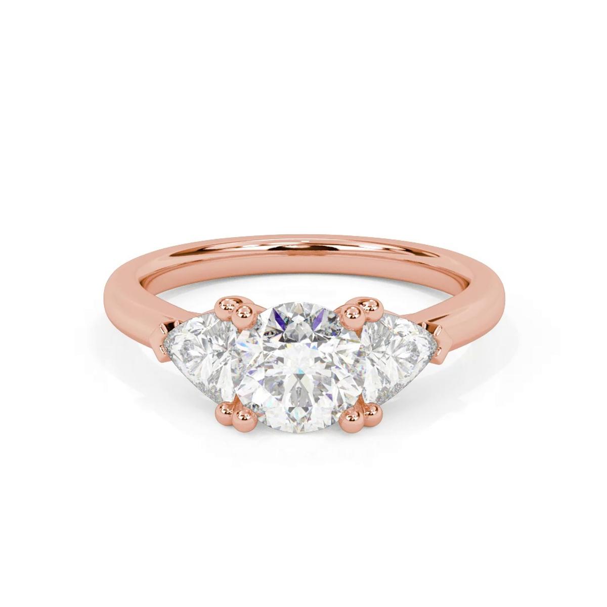 360 degree view of Maura Trillion Lab Three Stone Engagement Ring (1.00 ctw)
