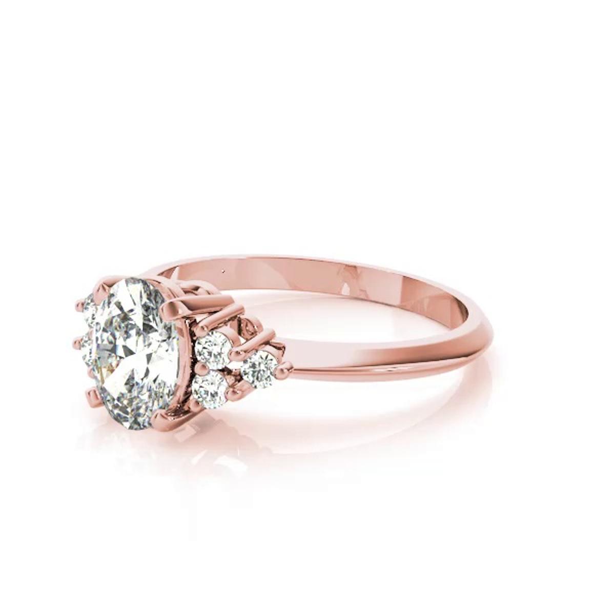360 degree view of Montana Oval & Diamond Cluster Engagement Ring