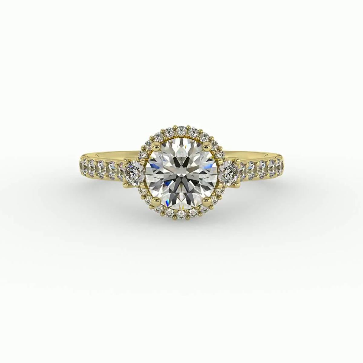 360 degree view of Annie Halo Engagement Ring