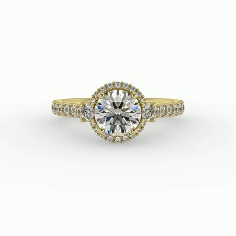 360 degree view of Annie Halo Engagement Ring