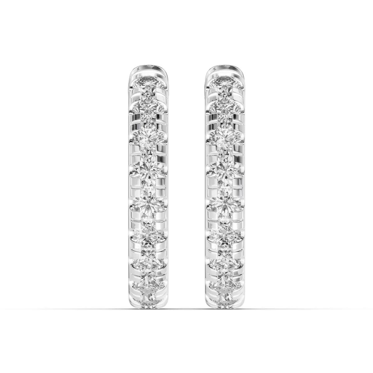 360 degree view of Lab Diamond Hoop Earrings (15mm)