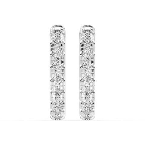 360 degree view of Lab Diamond Hoop Earrings (15mm)