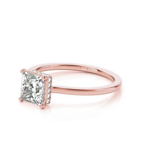 360 degree view of Ellie Hidden Halo Engagement Ring