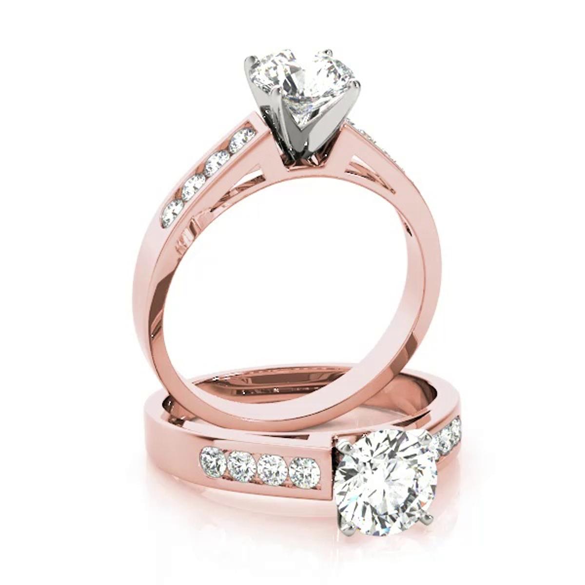 360 degree view of Mauve Channel Diamond Engagement Ring