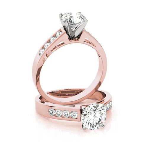 360 degree view of Mauve Channel Diamond Engagement Ring