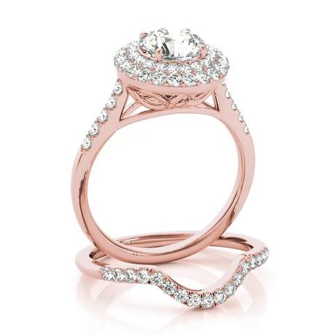 360 degree view of Arbor Double Halo Engagement Ring