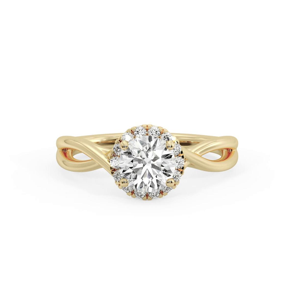 360 degree view of Adaline Halo Engagement Ring