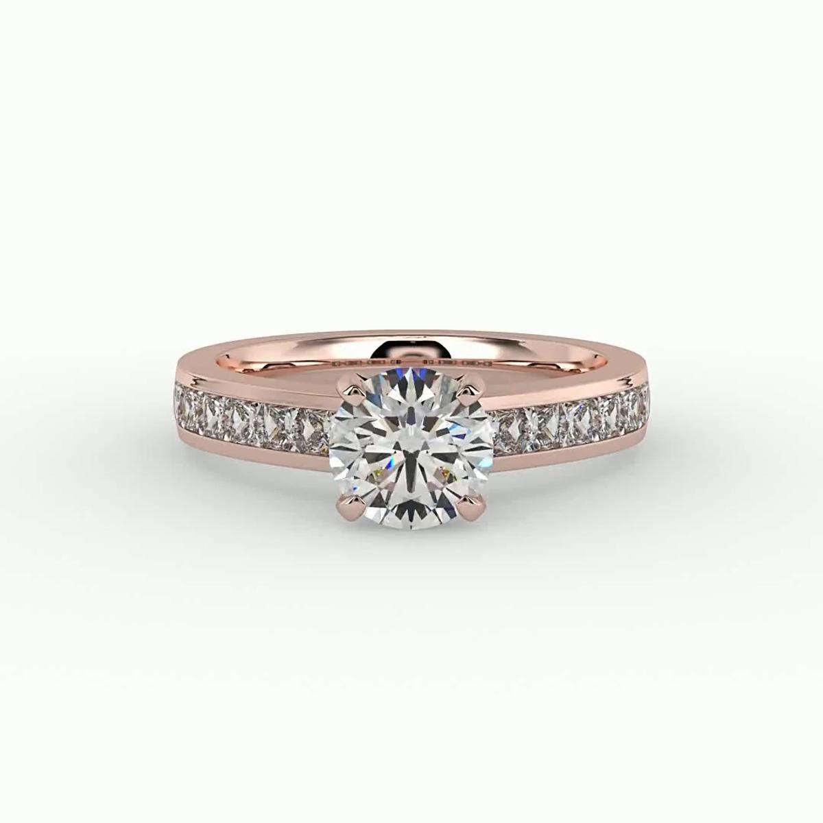 360 degree view of Noelle Channel-Set Princess-Cut Engagement Ring