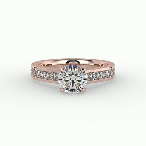 360 degree view of Noelle Channel-Set Princess-Cut Engagement Ring