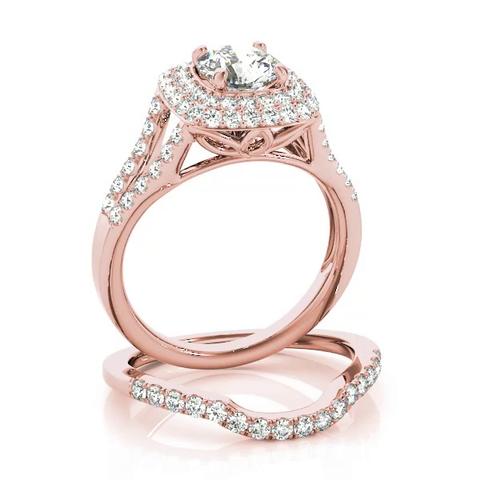 360 degree view of Ellia Double Halo Engagement Ring