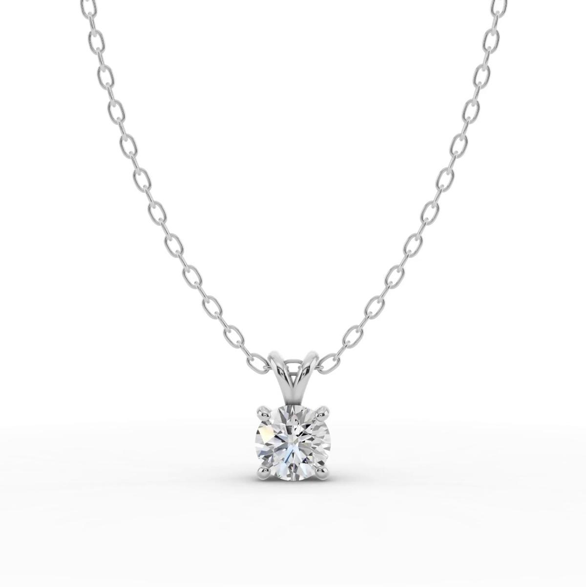 360 degree view of Split Bail Diamond Solitaire Necklace (½ ct.)