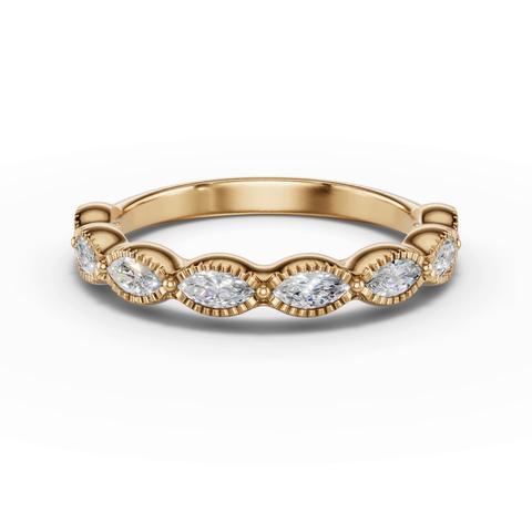 360 degree view of Maren Milgrain Marquise Diamond Band
