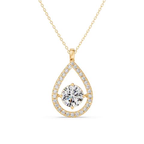 360 degree view of Evermotion Teardrop Halo Lab Diamond Pendant (2.40 ct. tw.)