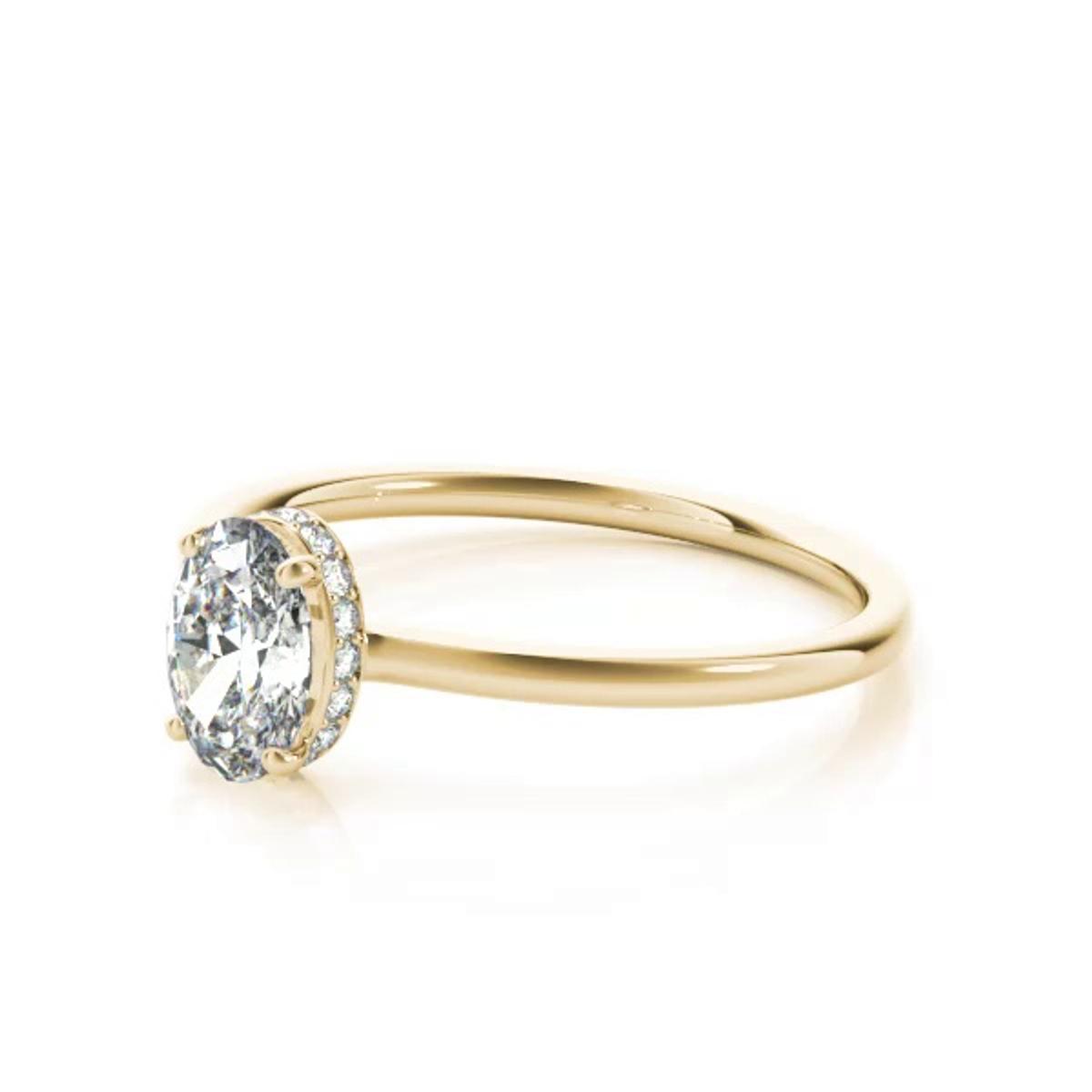 360 degree view of Harlow Hidden Halo Engagement Ring